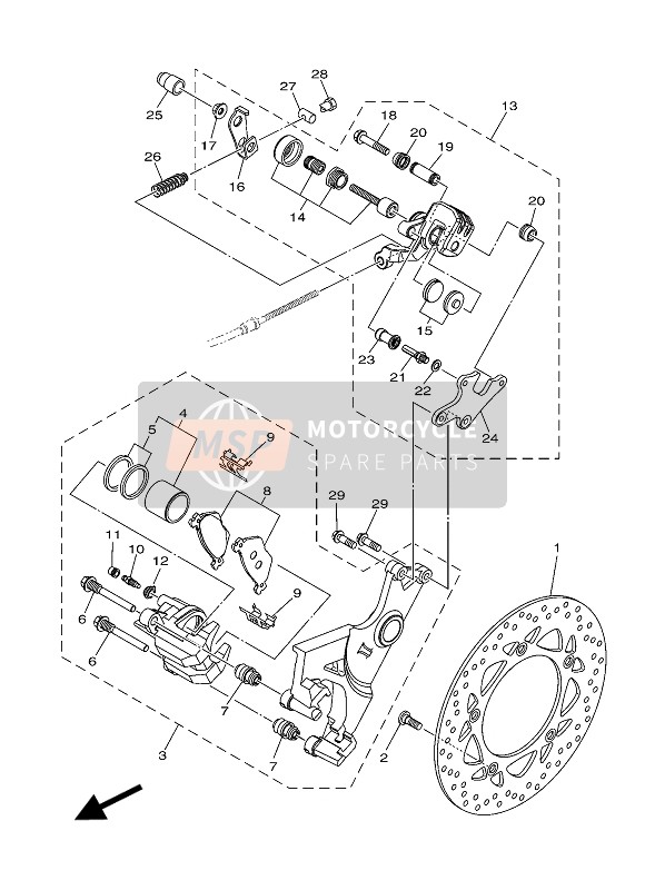 Bremssattel hinten